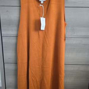 Free Assembly Dress Women Size S Light BrownSleeveless V-Neck Midi b --B6--